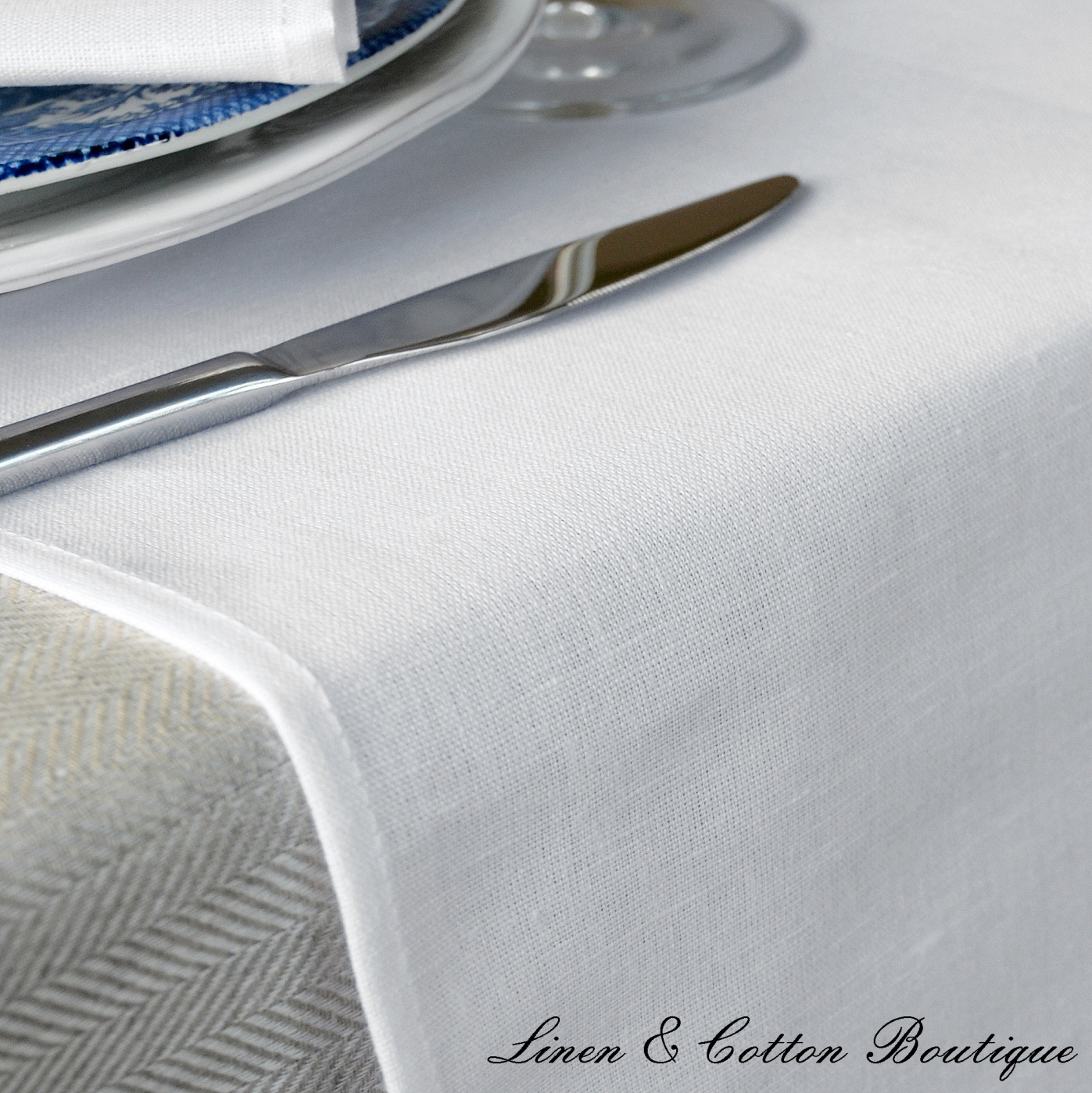 White Linen Table Runner Linen And Cotton